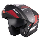 MT Genesis SV Cave A5 Matt Black Red Motorcycle Helmet