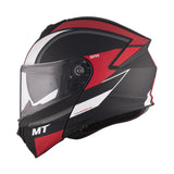 MT Genesis SV Cave A5 Matt Black Red Motorcycle Helmet Flip Front