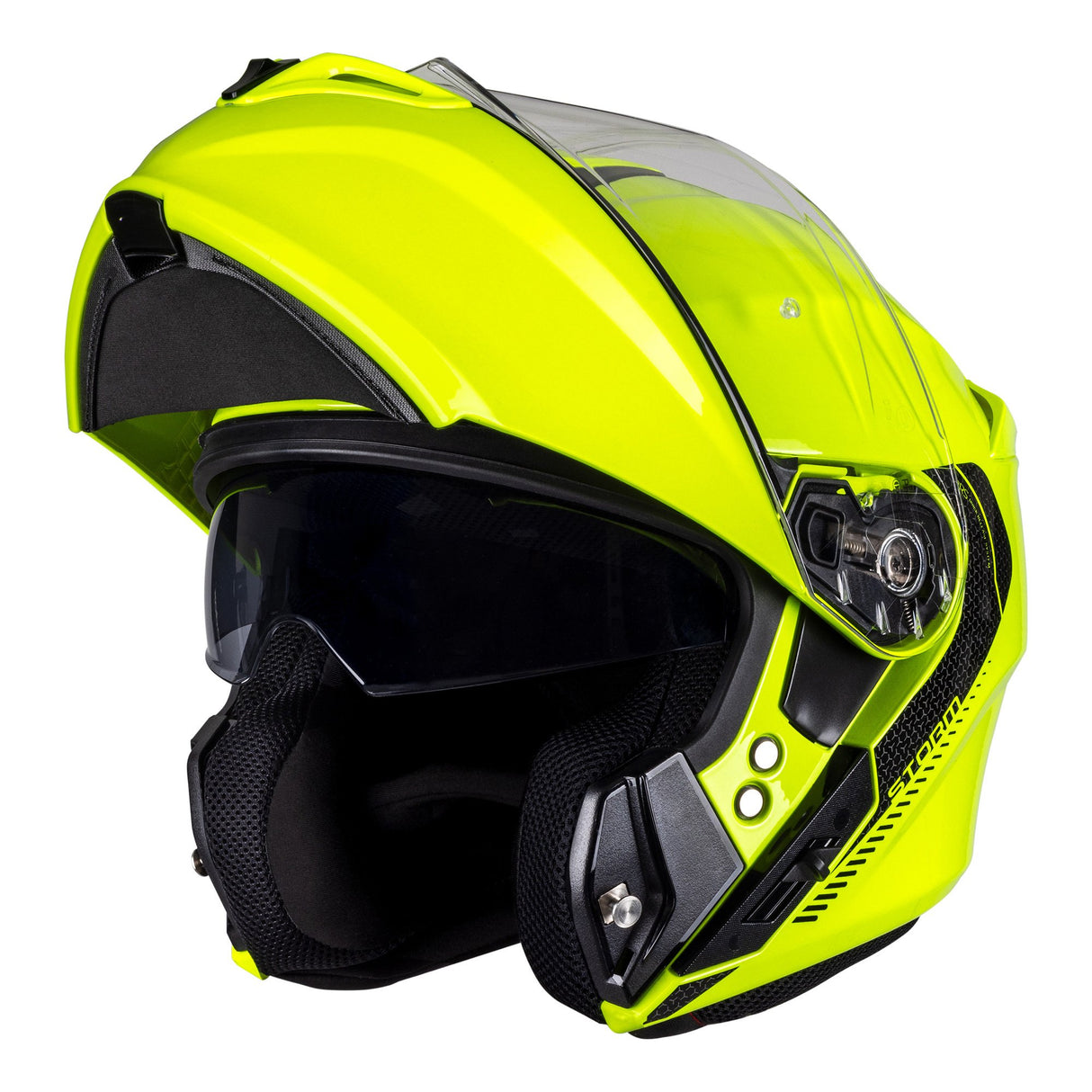 MT Storm Solid Fluo Yellow Motorcycle Helmet