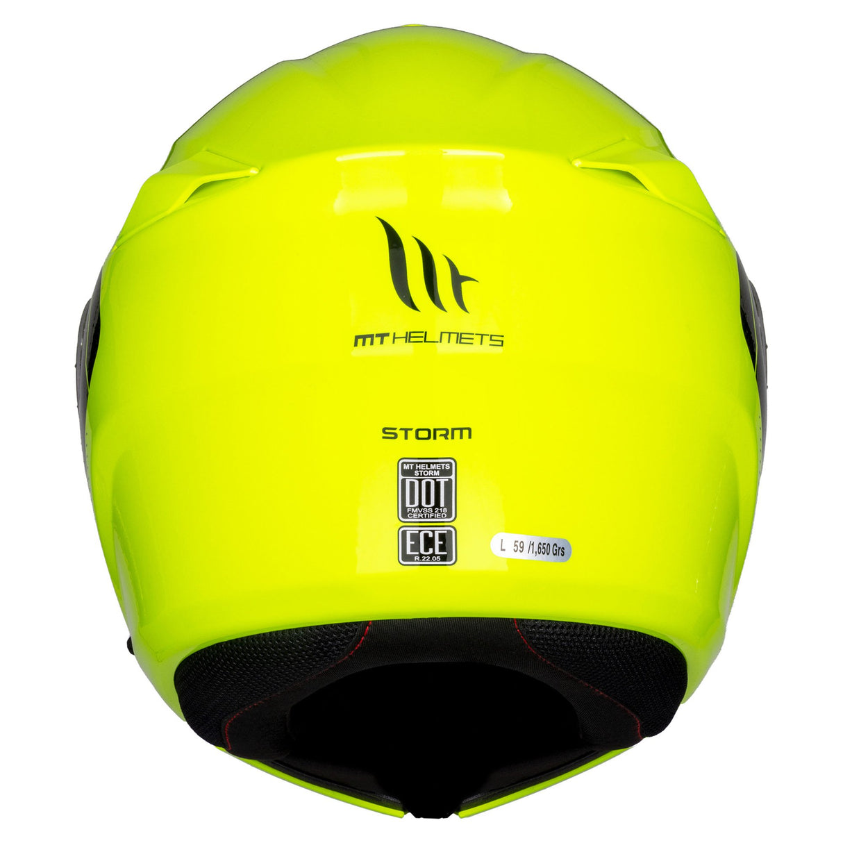 MT Storm Solid Fluo Yellow Motorcycle Helmet