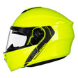 MT Storm Solid Fluo Yellow Motorcycle Helmet Flip Front