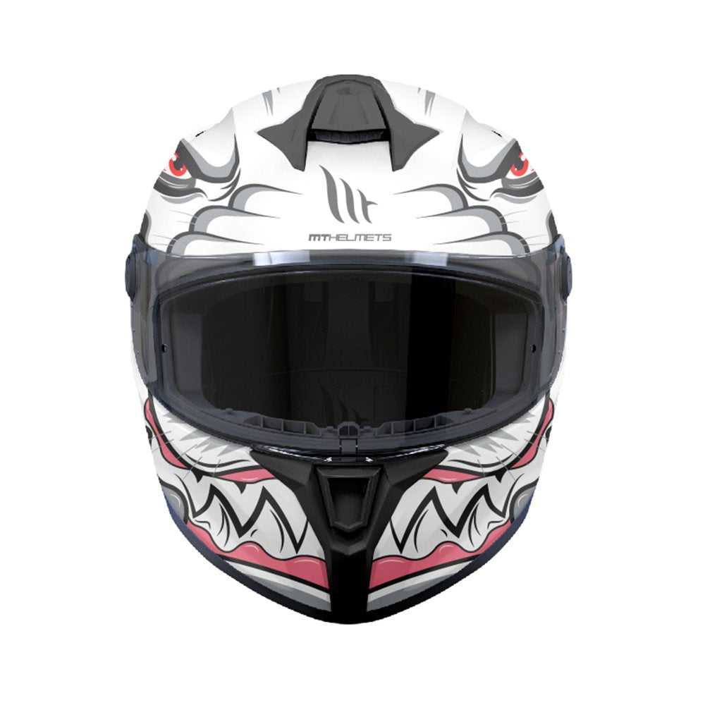 MT Targo S Toby A0 Gloss White Motorcycle Helmet