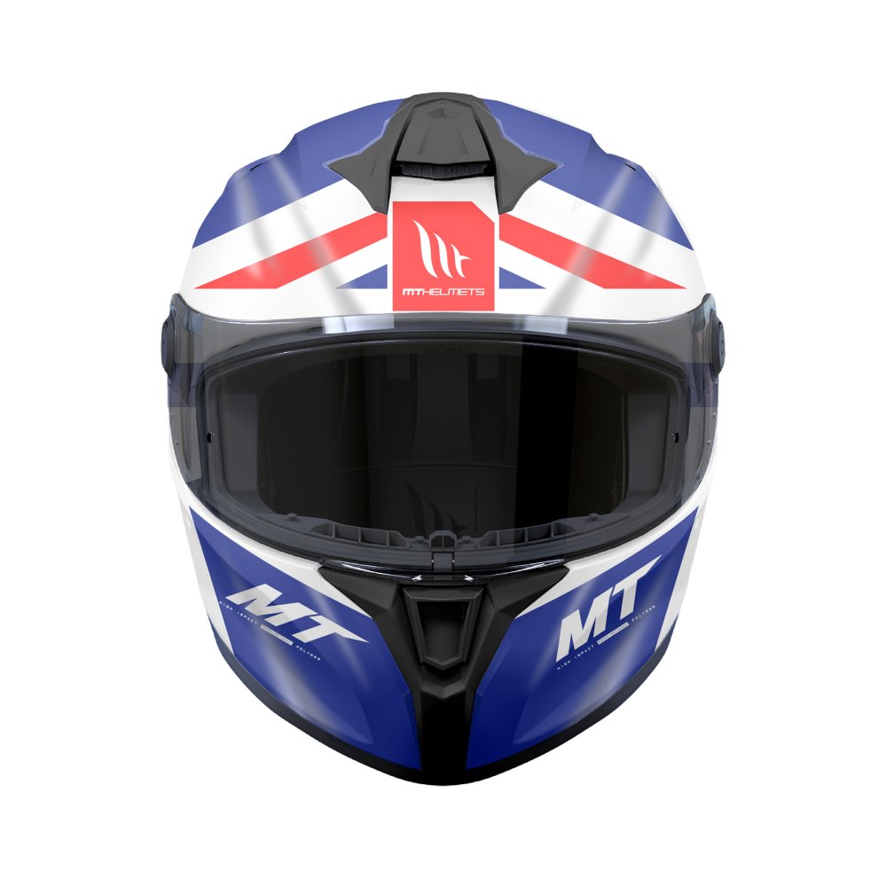 MT Targo S Britain B15 Gloss Red White Blue Motorcycle Helmet