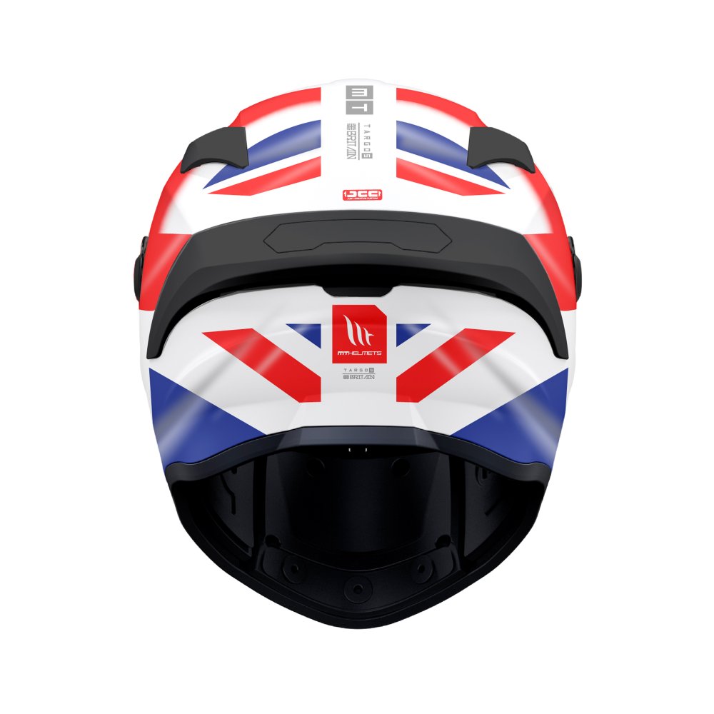 MT Targo S Britain B15 Gloss Red White Blue Motorcycle Helmet