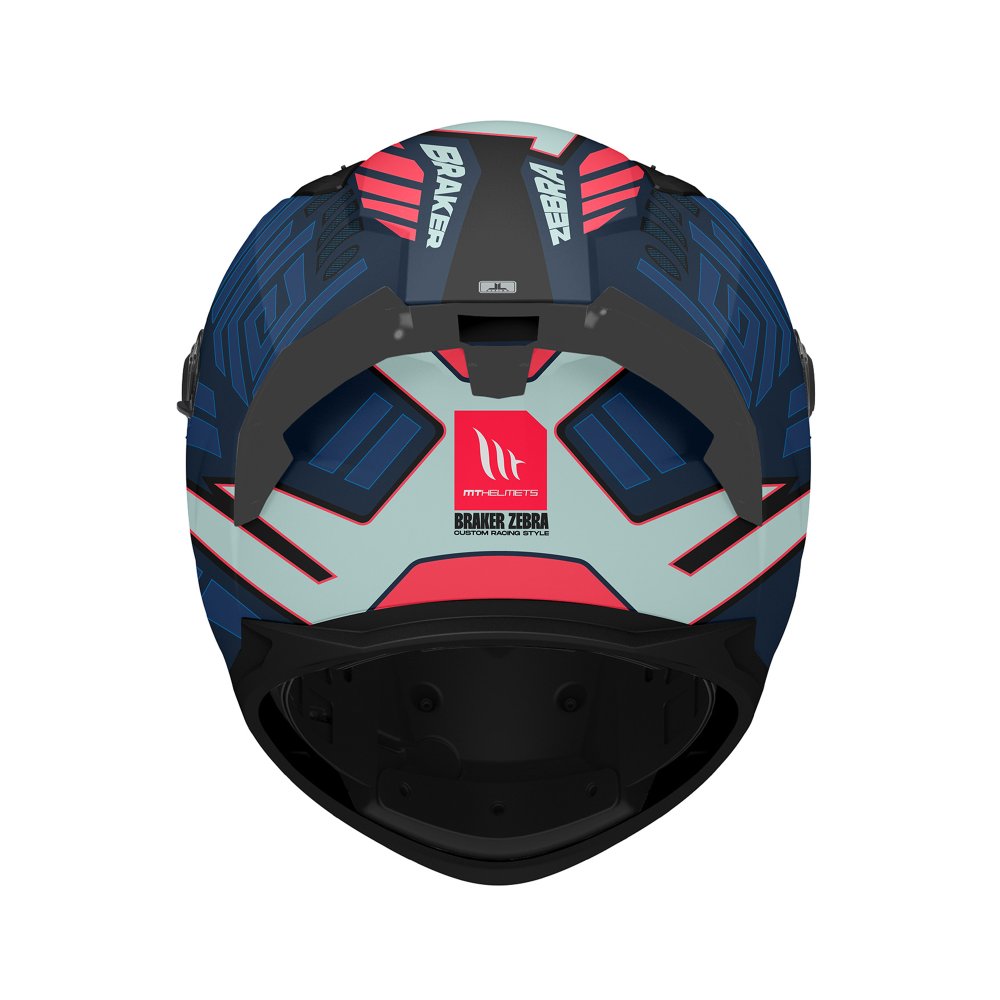 MT Braker SV Zebra C7 Matt Black Blue Motorcycle Helmet