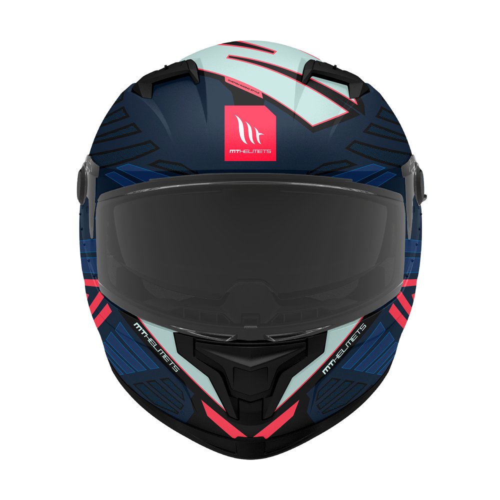 MT Braker SV Zebra C7 Matt Black Blue Motorcycle Helmet