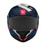 MT Braker SV Zebra C7 Matt Black Blue Motorcycle Helmet