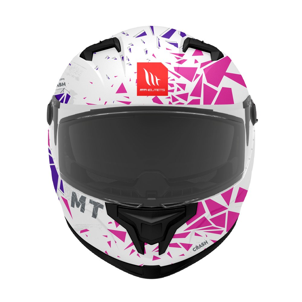 MT Braker Crash SV A8 Matt White Pink Purple Motorcycle Helmet