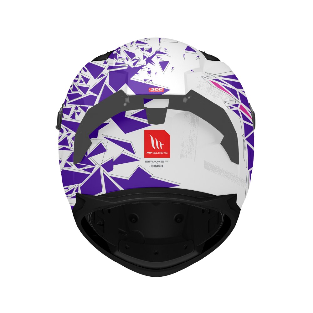 MT Braker Crash SV A8 Matt White Pink Purple Motorcycle Helmet
