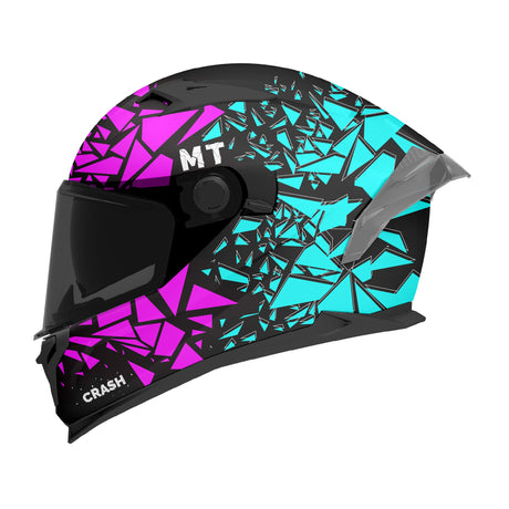 MT Braker Crash SV B8 Matt Black Purple Blue Motorcycle Helmet Womens Ladies Pink Teal Turquoise