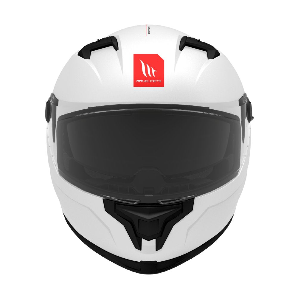 MT Braker SV Solid A0 Gloss Pearl White Motorcycle Helmet
