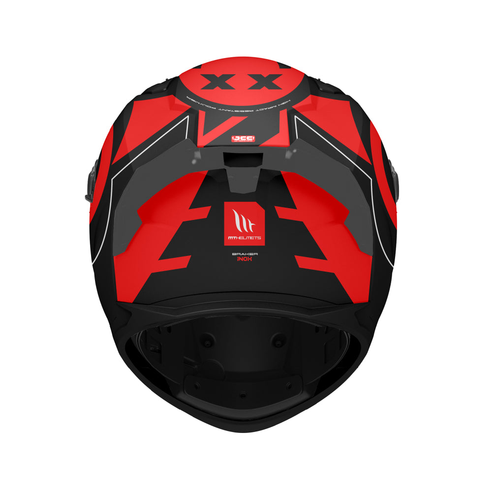 MT Braker SV Inox A5 Matt Black Red Motorcycle Helmet