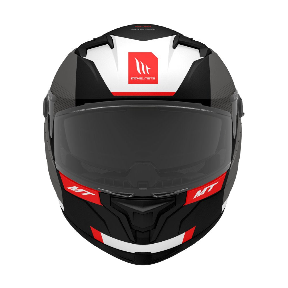 MT Braker SV Chento B5 Matt Black Red Motorcycle Helmet