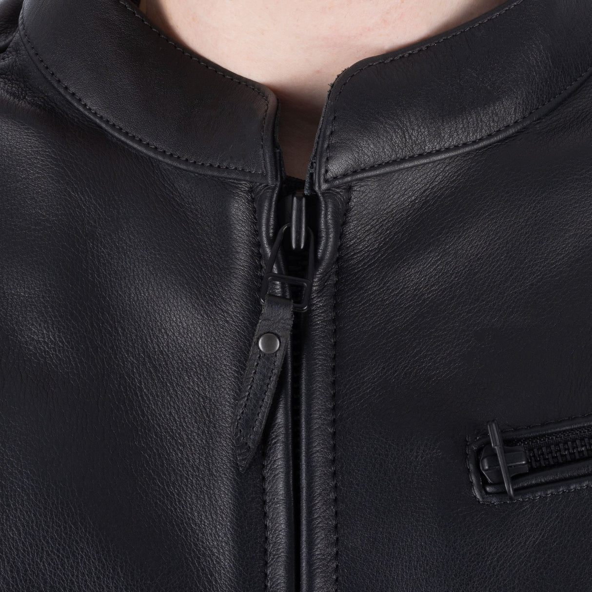 Oxford Henlow Men's Leather Motorcycle Jacket Black