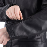 Oxford Henlow Men's Leather Motorcycle Jacket Black