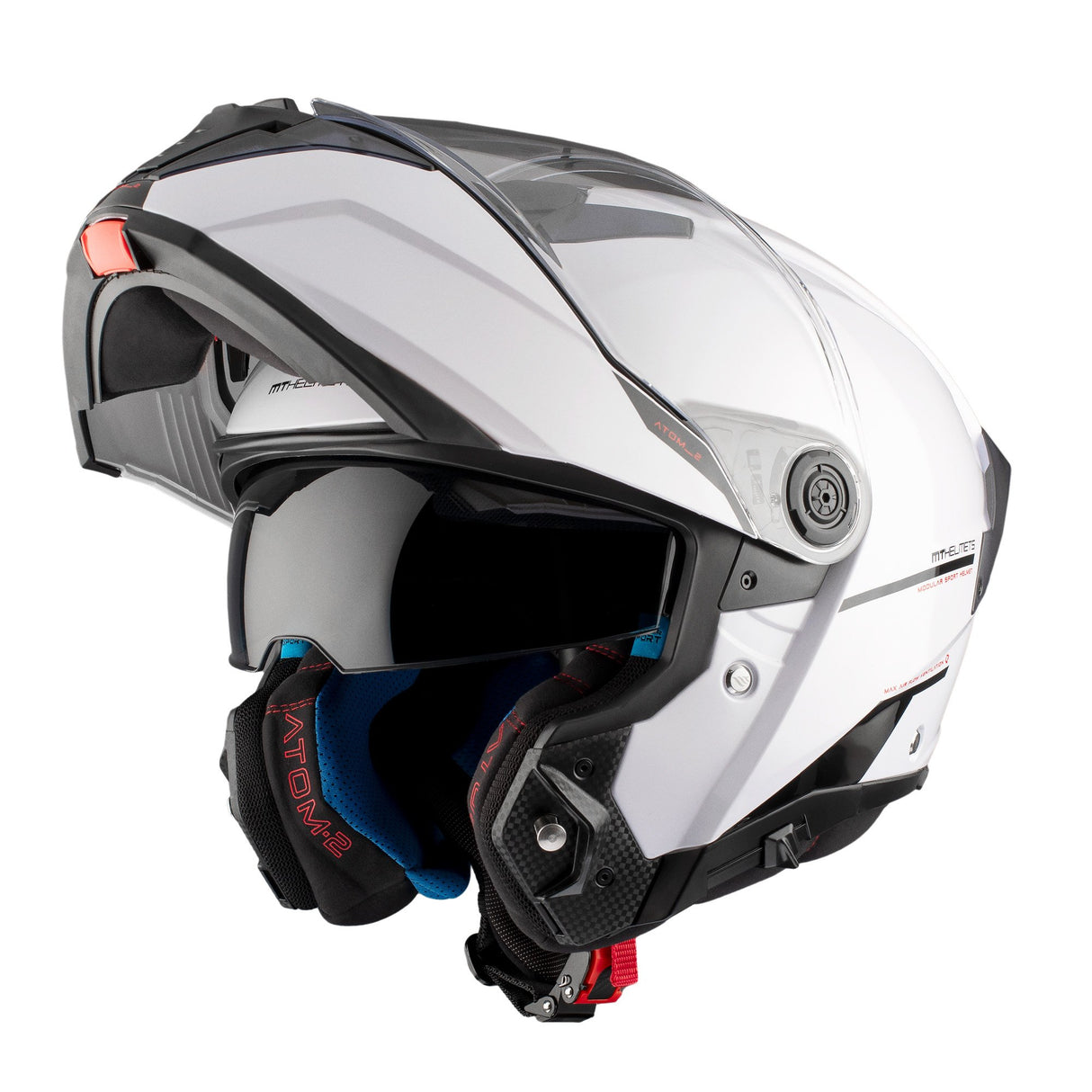 MT Atom 2 Solid Gloss White Motorcycle Helmet