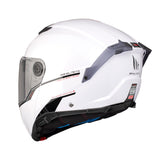 MT Atom 2 Solid Gloss White Motorcycle Helmet