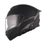 MT Atom 2 Solid Matt Black Motorcycle Helmet Flip Front