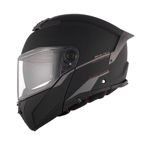 MT Atom 2 Solid Matt Black Motorcycle Helmet Flip Front