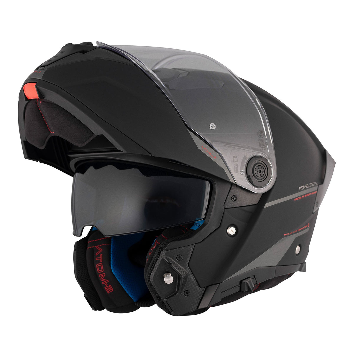 MT Atom 2 Solid Matt Black Motorcycle Helmet
