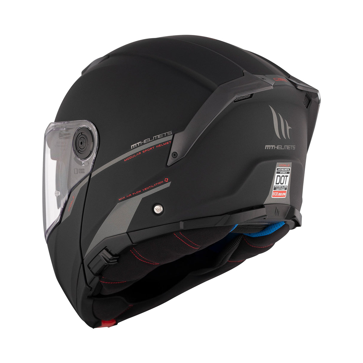 MT Atom 2 Solid Matt Black Motorcycle Helmet