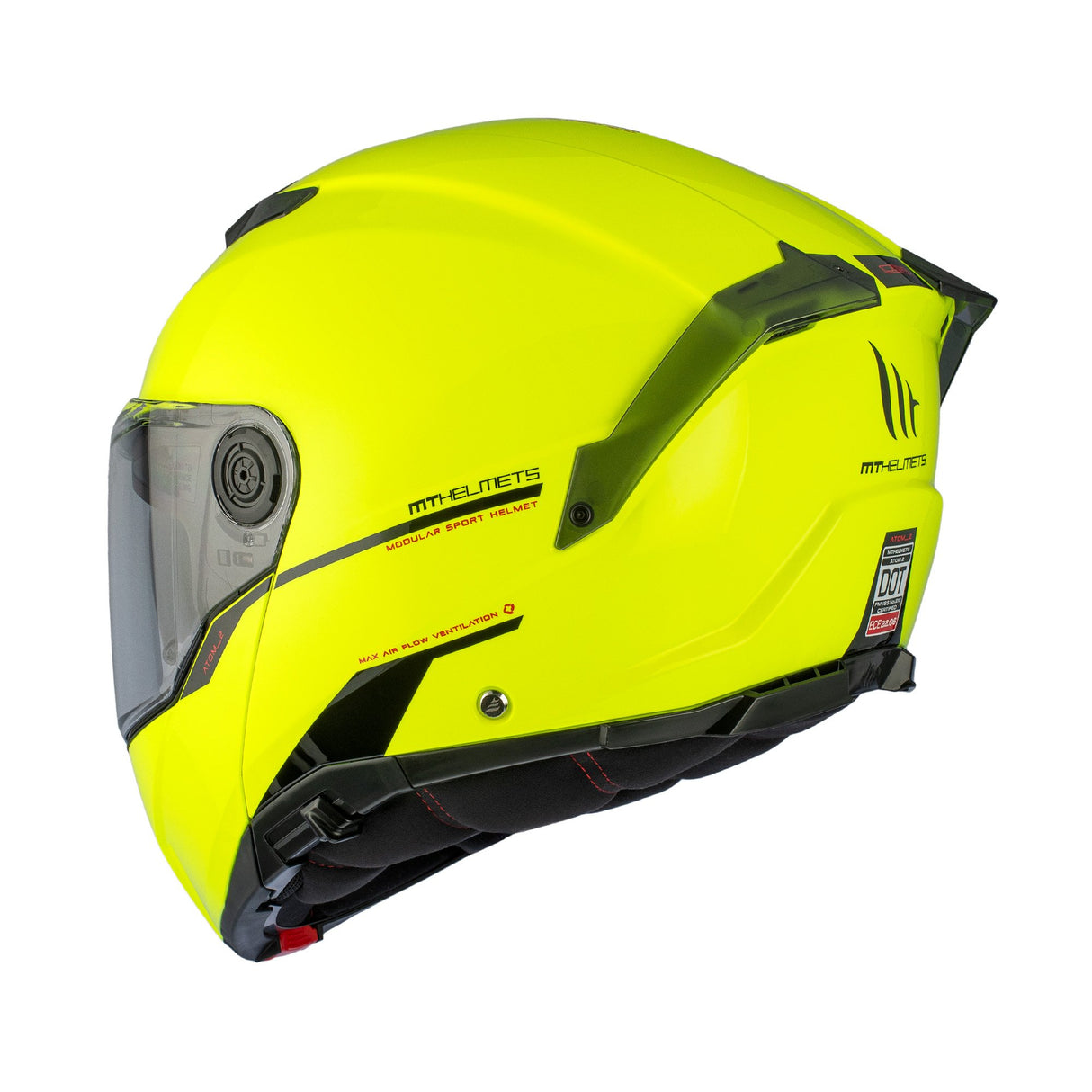 MT Atom 2 Solid Gloss Fluo Yellow Motorcycle Helmet