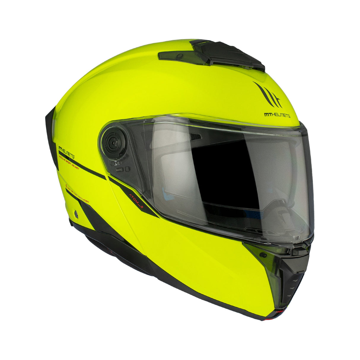 MT Atom 2 Solid Gloss Fluo Yellow Motorcycle Helmet