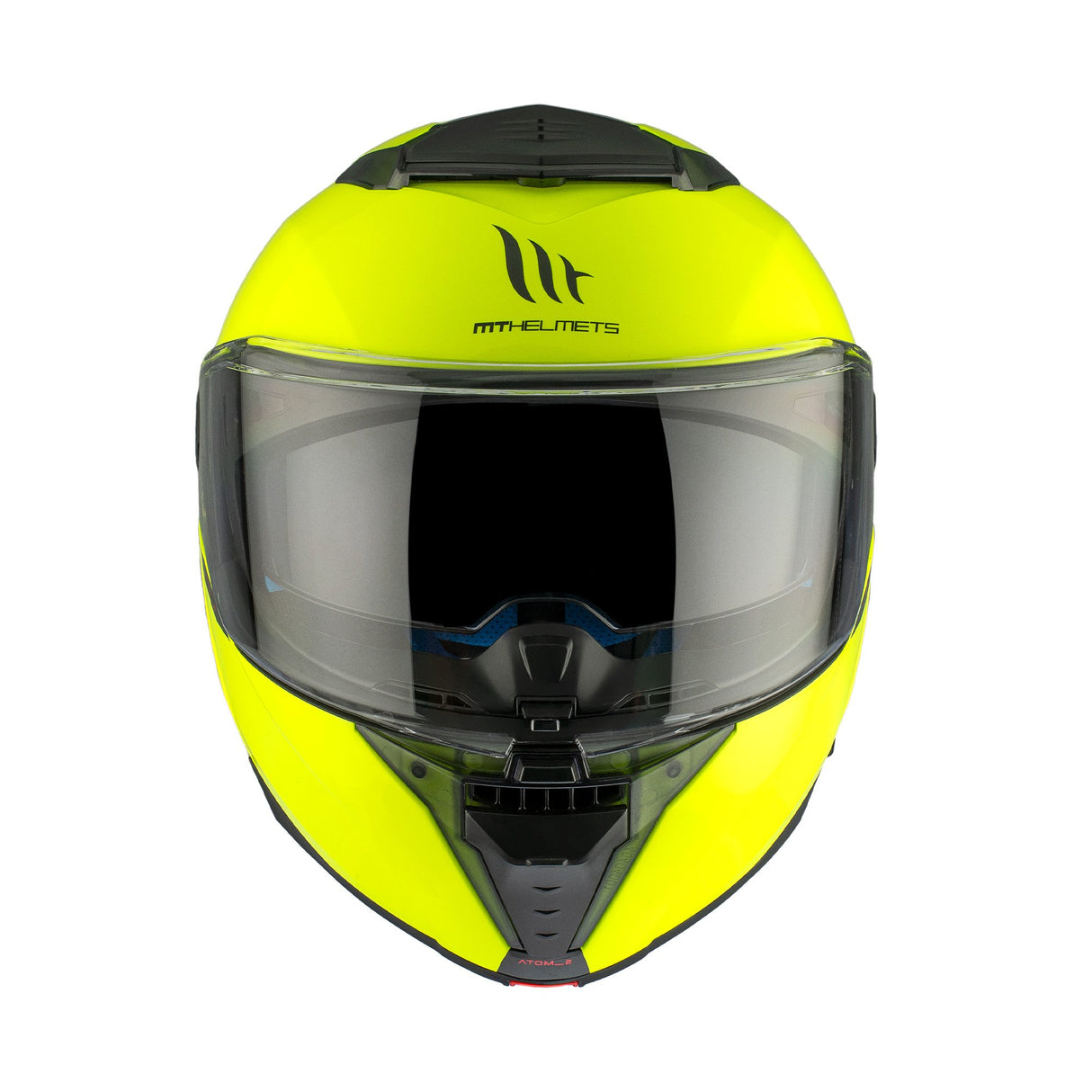 MT Atom 2 Solid Gloss Fluo Yellow Motorcycle Helmet