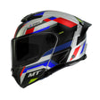 MT Atom 2 Bast B7 Gloss Red White Blue Motorcycle Helmet Flip Front