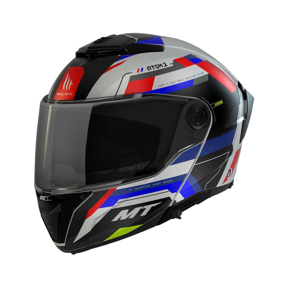 MT Atom 2 Bast B7 Gloss Red White Blue Motorcycle Helmet