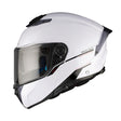 MT Atom 2 Solid Gloss White Motorcycle Helmet Flip Front