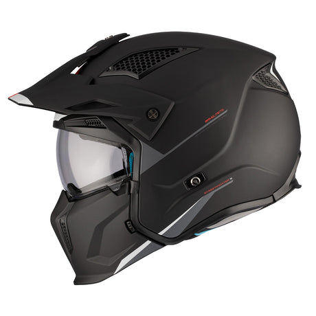 MT Streetfighter SV S Solid A1 Matt Black Adventure Motorcycle Helmet