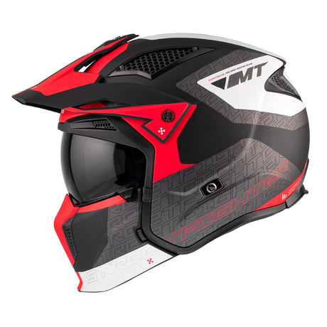 MT Streetfighter SV S Totem B15 Matt Blk Red White Motorcycle Helmet