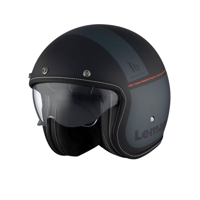 MT Le Mans 2 SV S Quality B2 Matt Black Grey Open Face Motorcycle Helmet