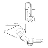 Oxford OX511 Arrow 360 Motorcycle Bar End Mirror