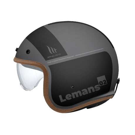 MT Le Mans 2 SV S Quality D1 Matt Black Grey Open Face Motorcycle Helmet