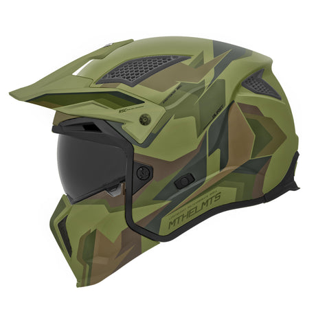 MT Streetfighter SV S Burst C6 Matt Green Camo Adventure Motorcycle Helmet