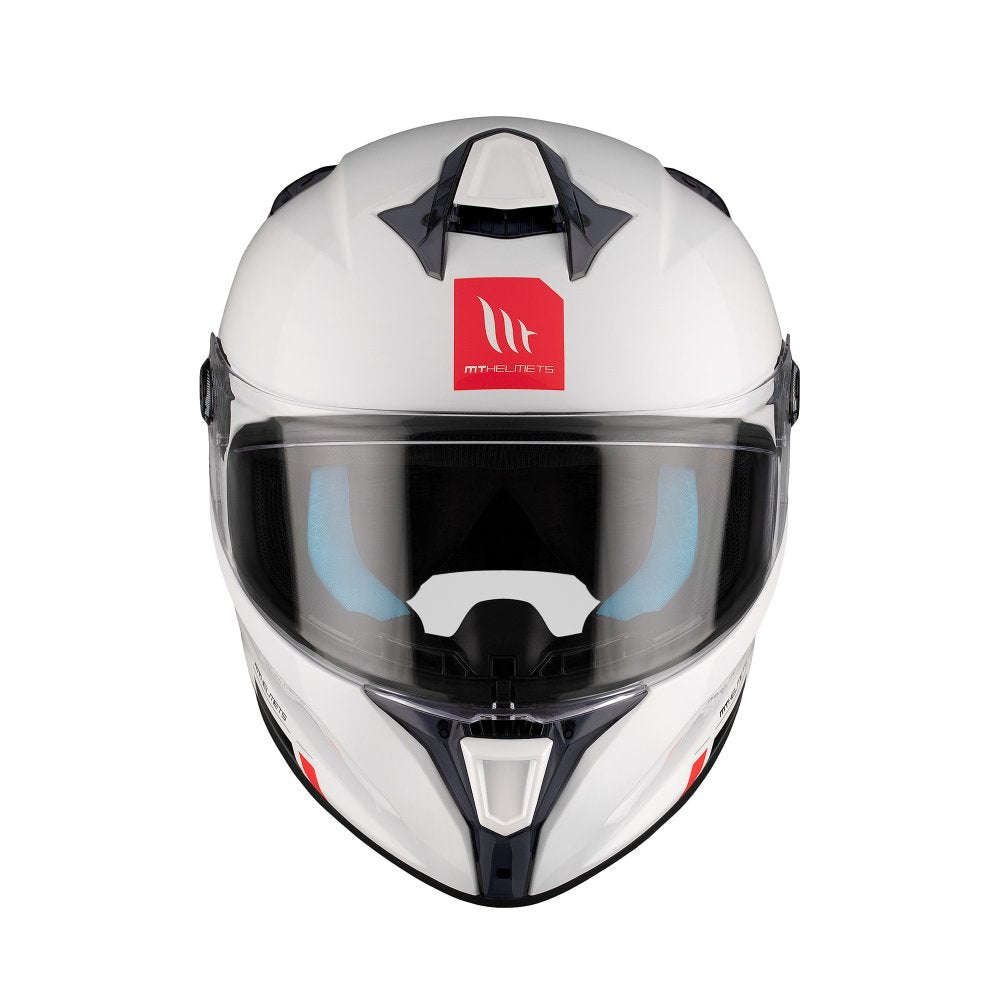 MT Targo S Solid Gloss Pearl White Motorcycle Helmet