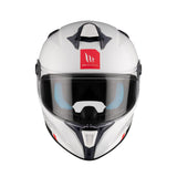 MT Targo S Solid Gloss Pearl White Motorcycle Helmet