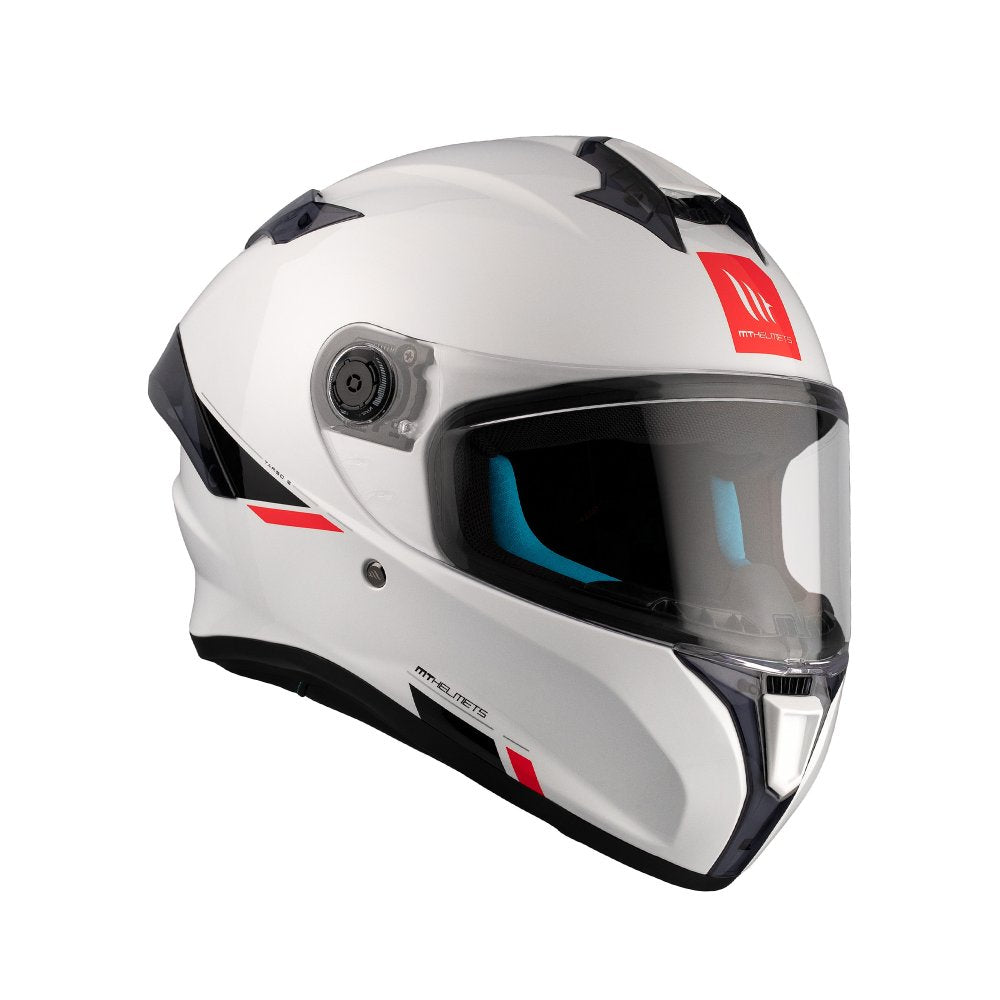 MT Targo S Solid Gloss Pearl White Motorcycle Helmet