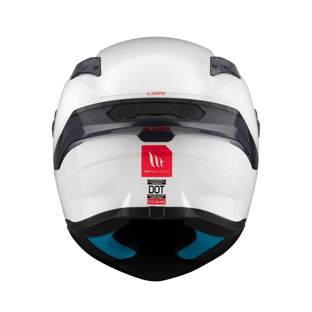 MT Targo S Solid Gloss Pearl White Motorcycle Helmet