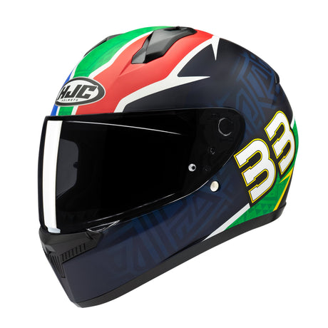 HJC C10 Brad Binder MC21SF Red White Blue Motorcycle Helmet Green Navy
