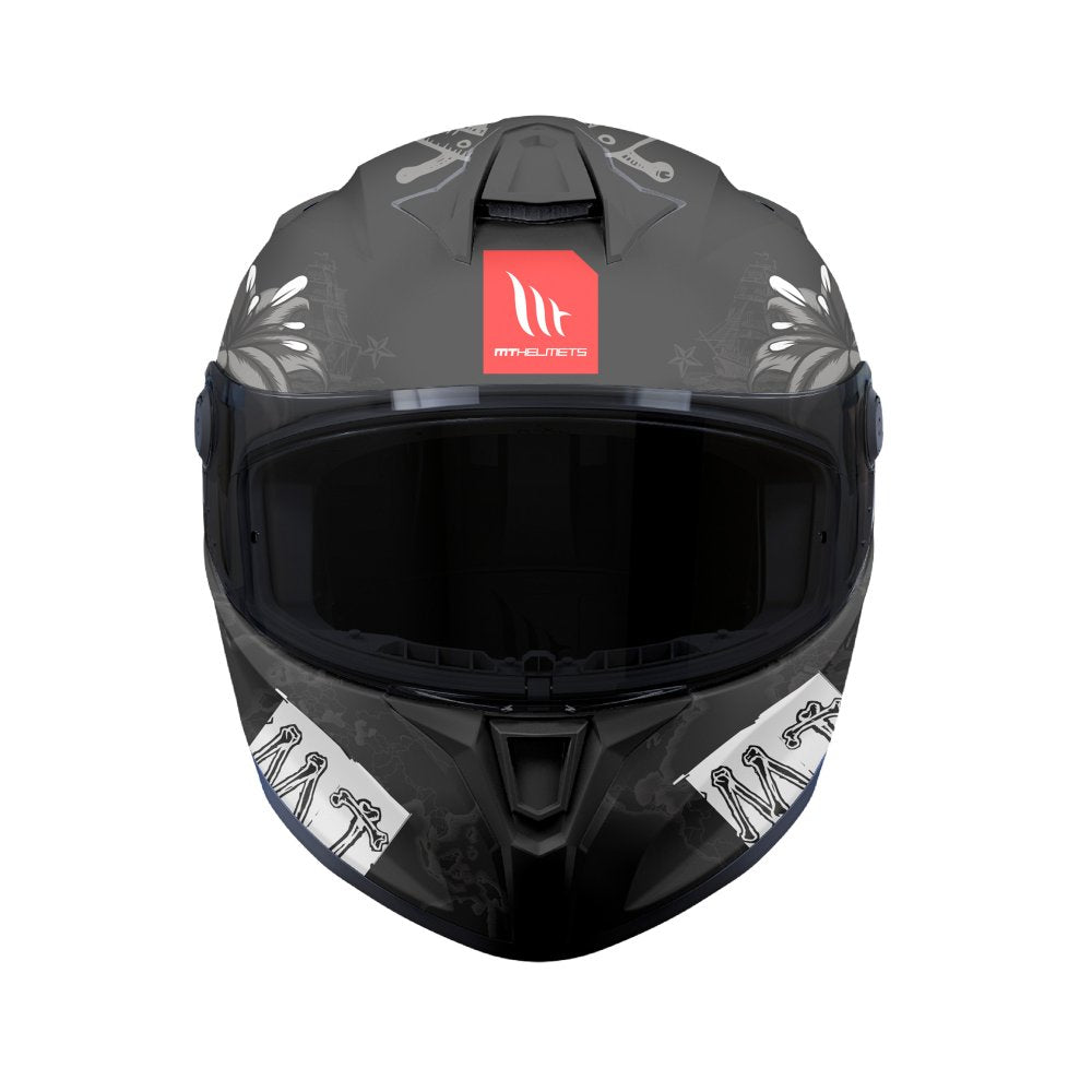 MT Targo S Lost A0 Matt Black Grey Motorcycle Helmet