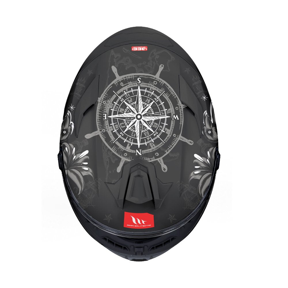 MT Targo S Lost A0 Matt Black Grey Motorcycle Helmet
