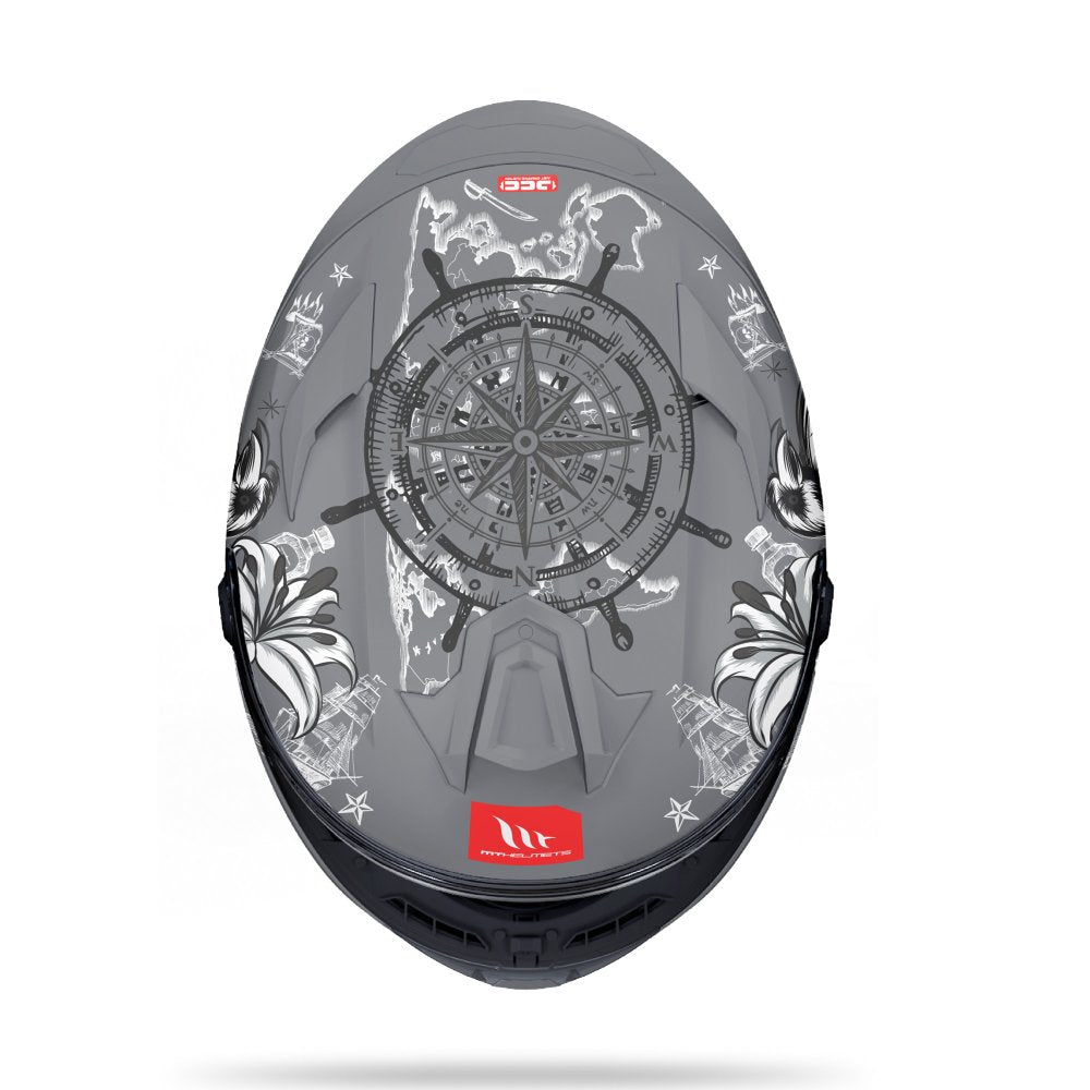 MT Targo S Lost C2 Matt Grey Motorcycle Helmet