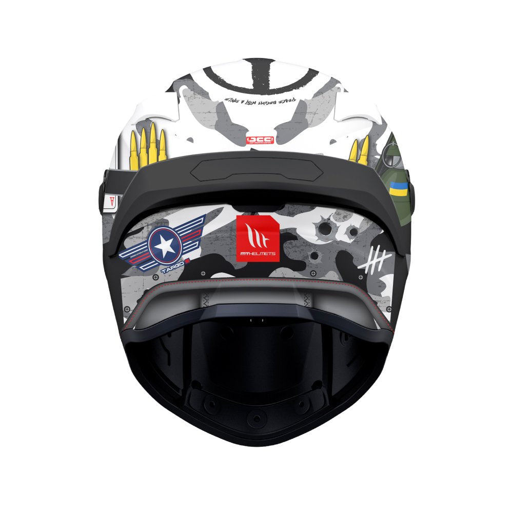MT Targo S Patton A0 Gloss White Camo Motorcycle Helmet