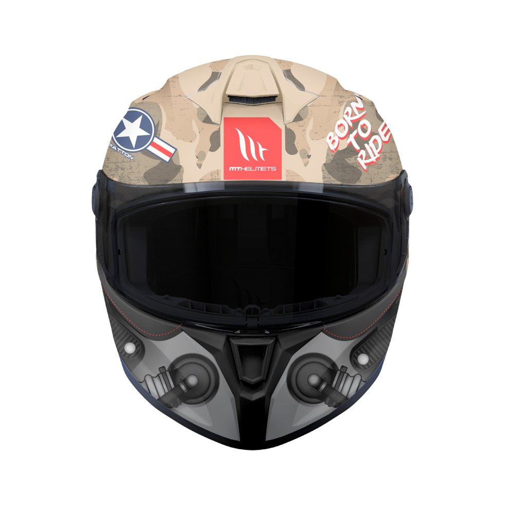 MT Targo S Patton A2 Matt Sand Camo Motorcycle Helmet