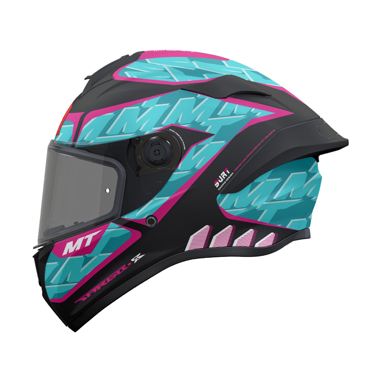 MT Targo S Surt C8 Matt Black Blue Purple Motorcycle Helmet Teal Turquoise