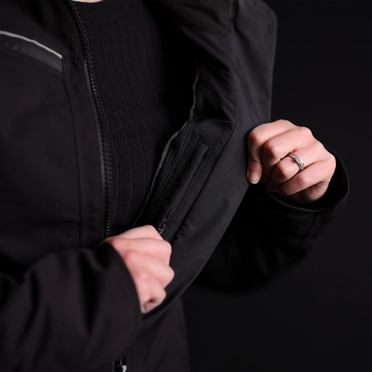 Oxford Mondial Street D2D Ladies Motorcycle Jacket Black