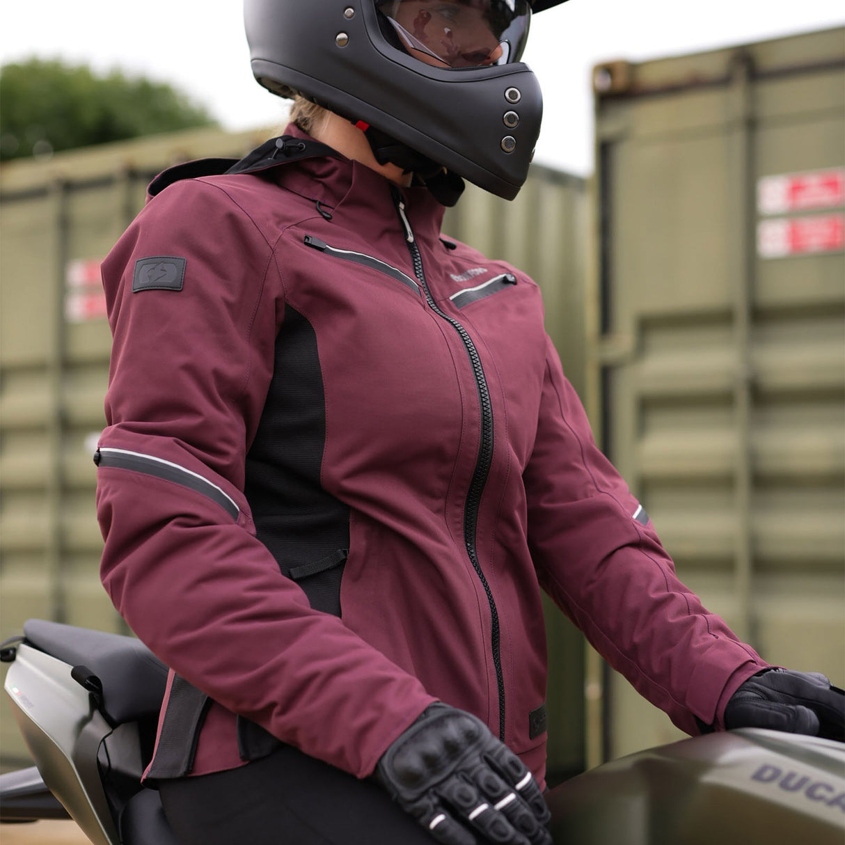 Oxford Mondial Street D2D Ladies Motorcycle Jacket Plum